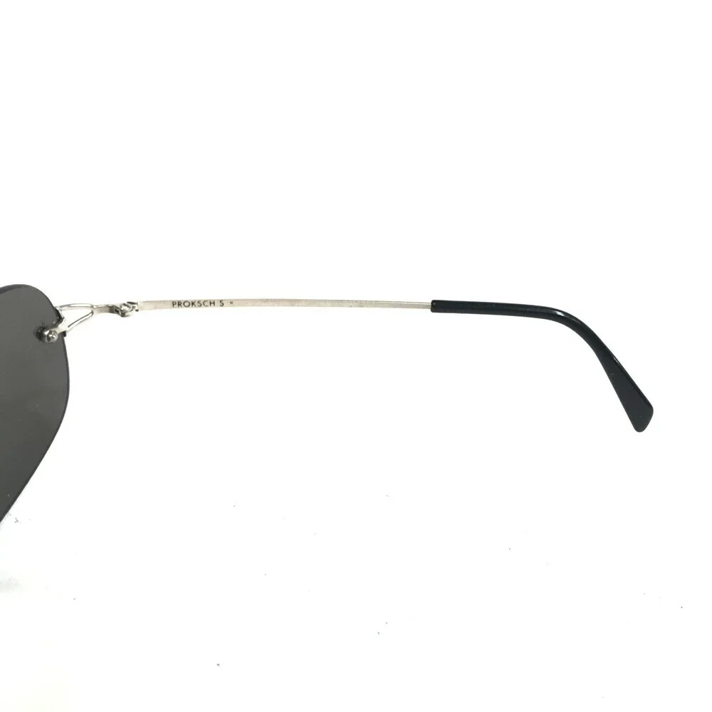 Proksch's Sunglasses M 44 8 Gray Round Cat Eye Wrap Wire Frames w Black Lenses